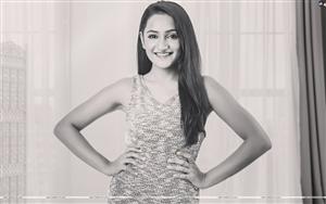 Indian actress Gunit Cour in a monochrome picture